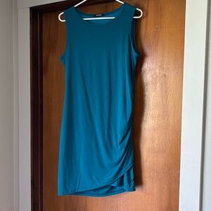 Side Pinned Teal Soft Dress
